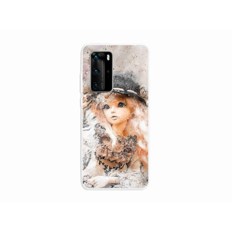 Gelový kryt mmCase na mobil Huawei P40 Pro - holčička s kloboukem