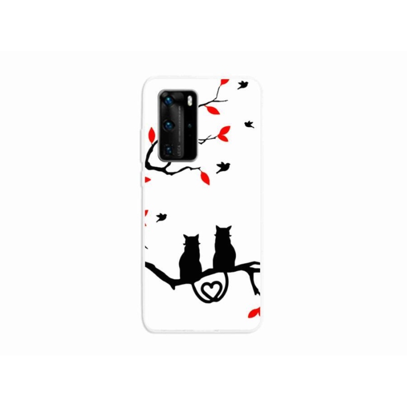 Gelový kryt mmCase na mobil Huawei P40 Pro - kočičí láska