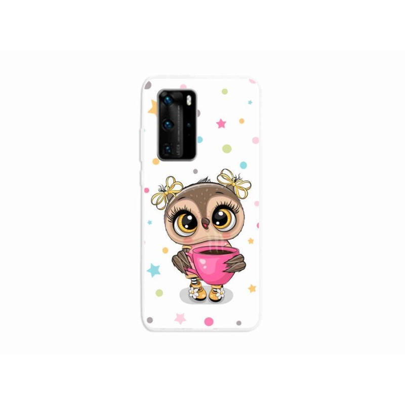 Gelový kryt mmCase na mobil Huawei P40 Pro - kreslená sovička