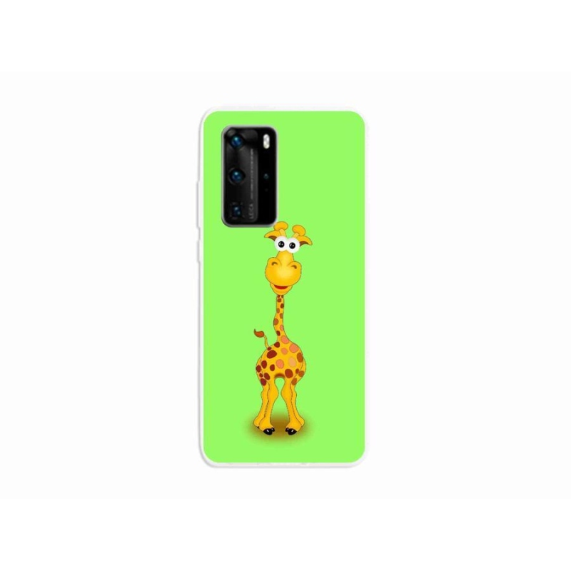 Gelový kryt mmCase na mobil Huawei P40 Pro - kreslená žirafa