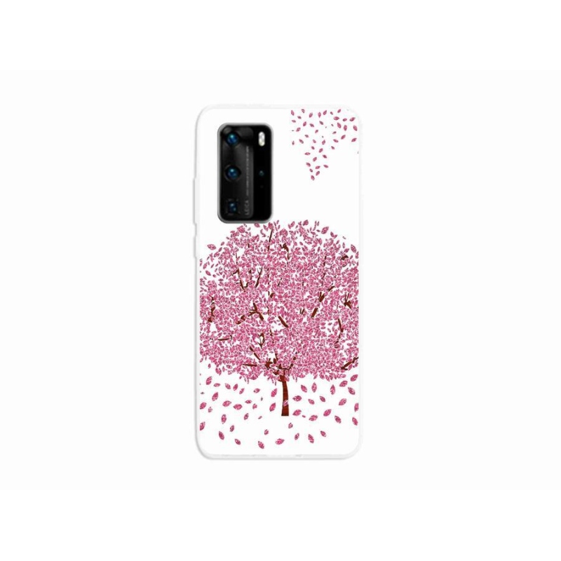 Gelový kryt mmCase na mobil Huawei P40 Pro - kreslený strom s listy