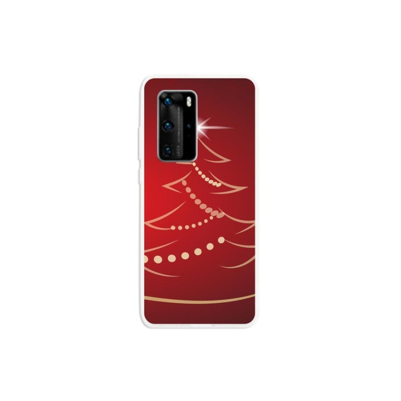 Gelový kryt mmCase na mobil Huawei P40 Pro - kreslený vánoční stromek