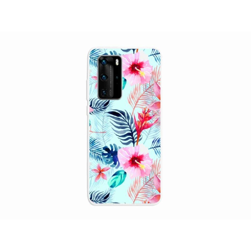 Gelový kryt mmCase na mobil Huawei P40 Pro - květiny