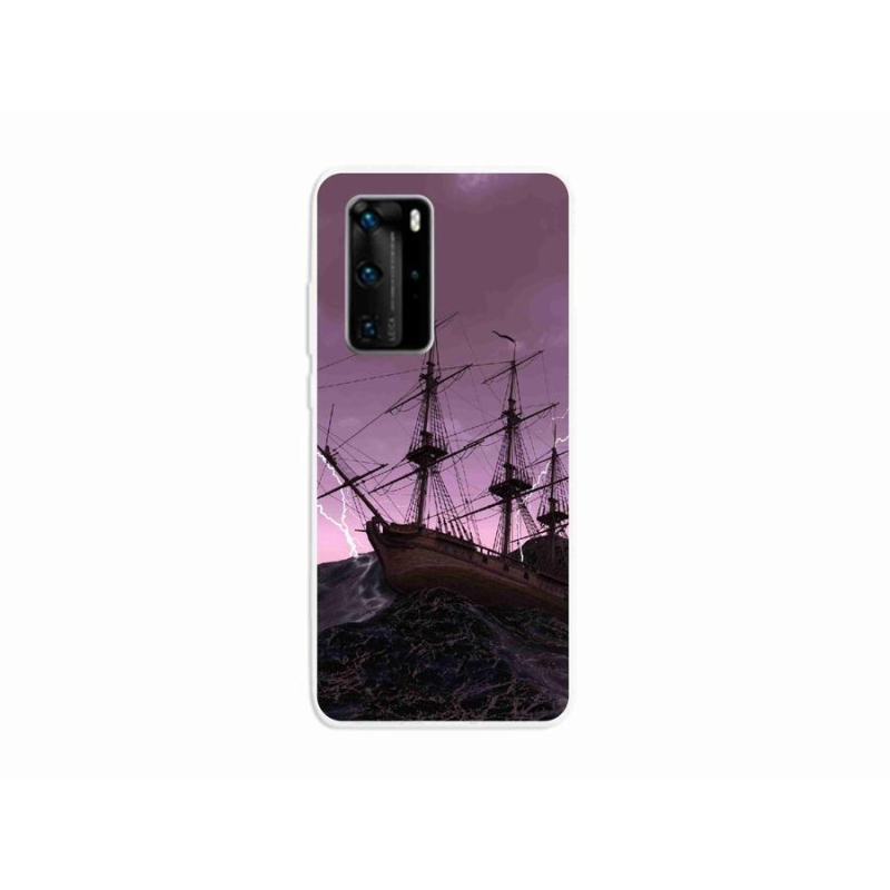 Gelový kryt mmCase na mobil Huawei P40 Pro - loď v bouři
