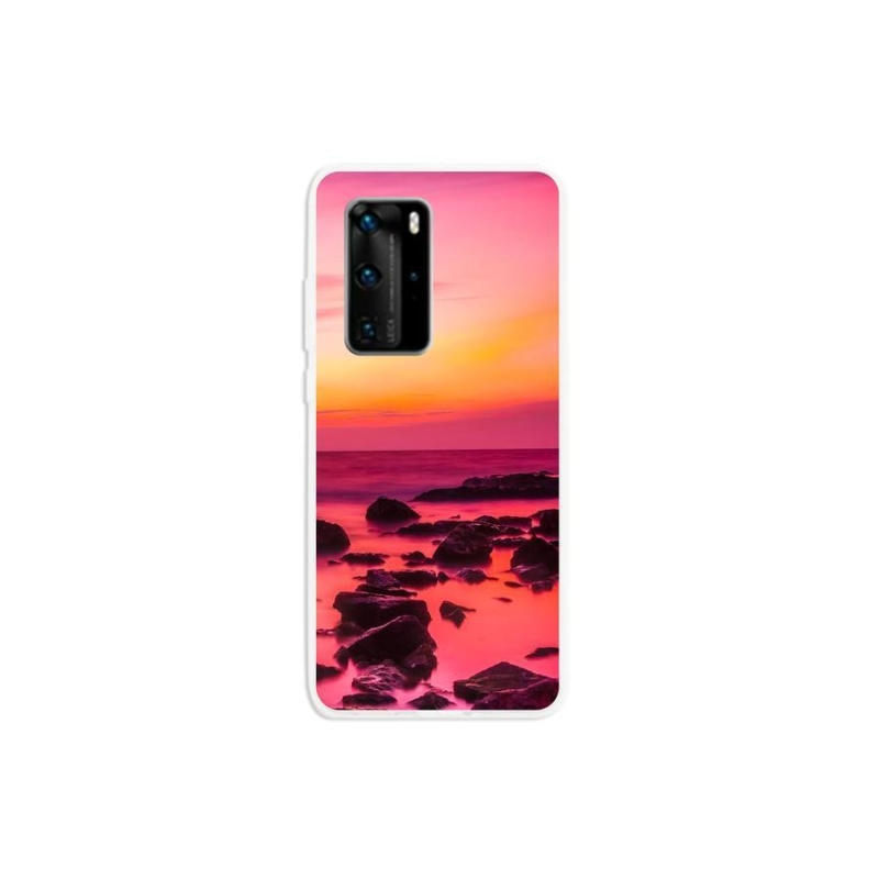Gelový kryt mmCase na mobil Huawei P40 Pro - moře a záře