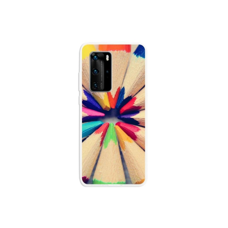 Gelový kryt mmCase na mobil Huawei P40 Pro - pastelky