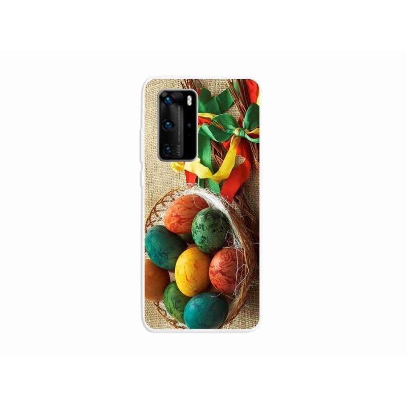 Gelový kryt mmCase na mobil Huawei P40 Pro - pomlázky a vajíčka