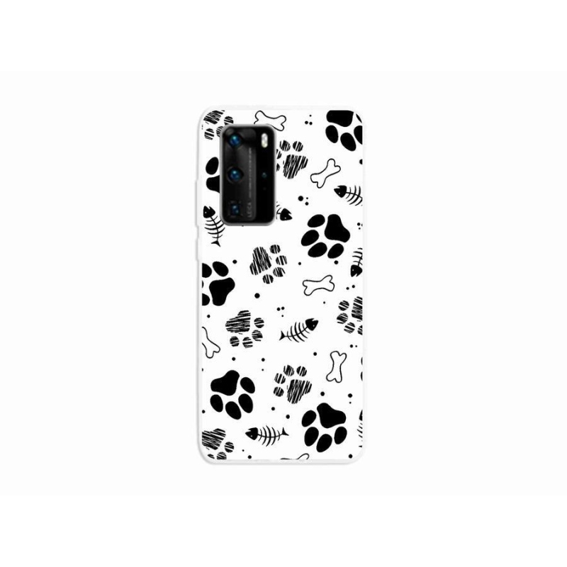 Gelový kryt mmCase na mobil Huawei P40 Pro - psí tlapky 1