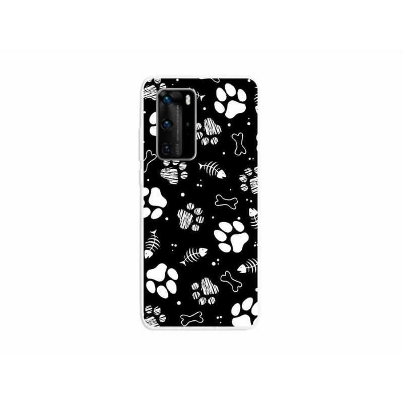 Gelový kryt mmCase na mobil Huawei P40 Pro - psí tlapky