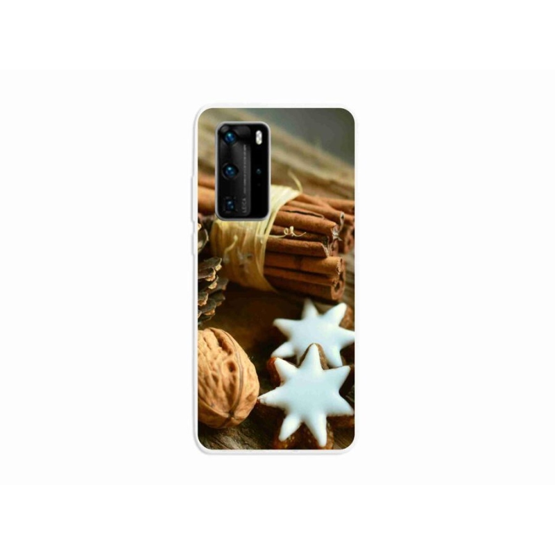 Gelový kryt mmCase na mobil Huawei P40 Pro - skořice a perníčky