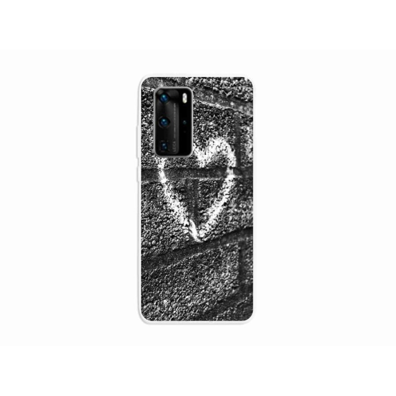 Gelový kryt mmCase na mobil Huawei P40 Pro - srdce na zdi