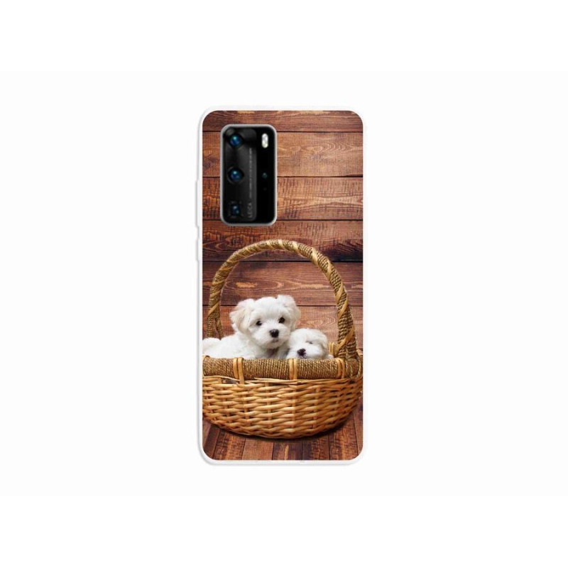 Gelový kryt mmCase na mobil Huawei P40 Pro - štěňátka