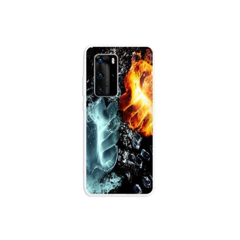 Gelový kryt mmCase na mobil Huawei P40 Pro - voda a oheň