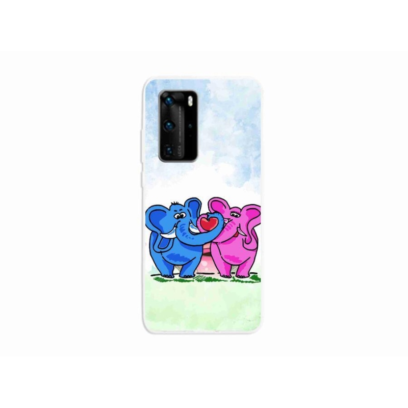 Gelový kryt mmCase na mobil Huawei P40 Pro - zamilovaní sloni