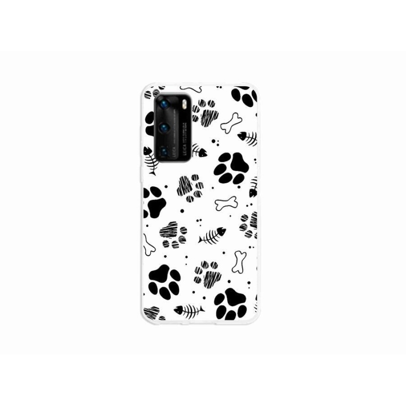 Gelový kryt mmCase na mobil Huawei P40 - psí tlapky 1