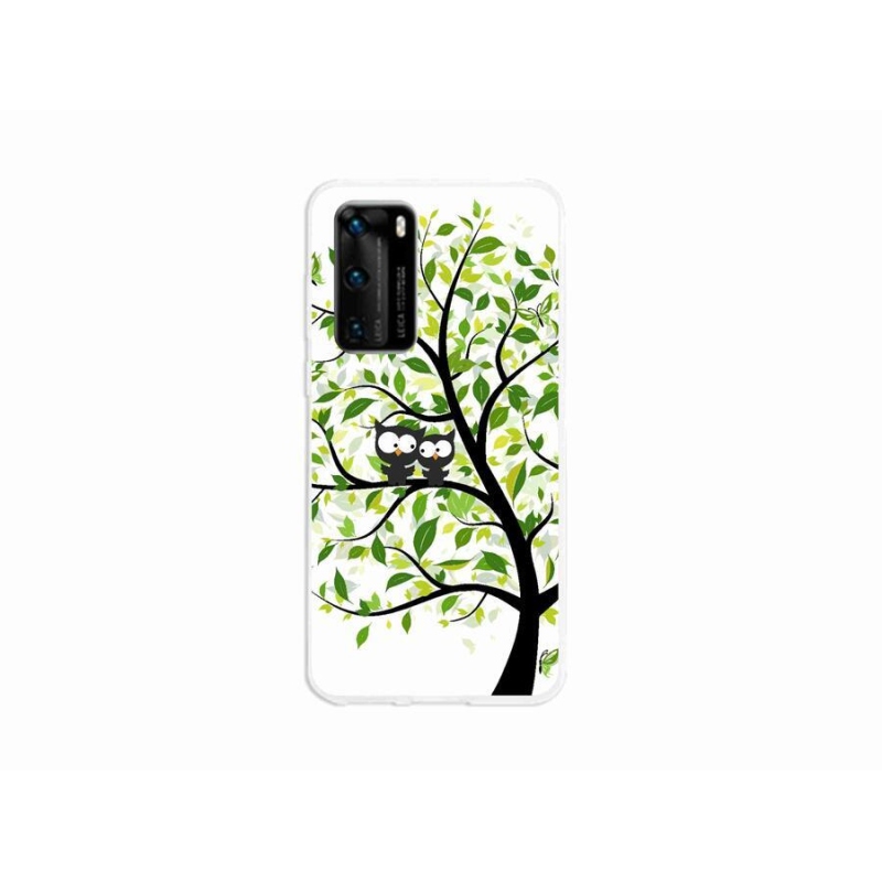 Gelový kryt mmCase na mobil Huawei P40 - sovičky na stromě