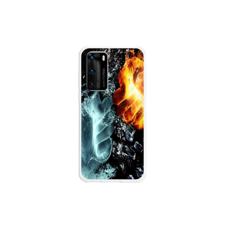 Gelový kryt mmCase na mobil Huawei P40 - voda a oheň
