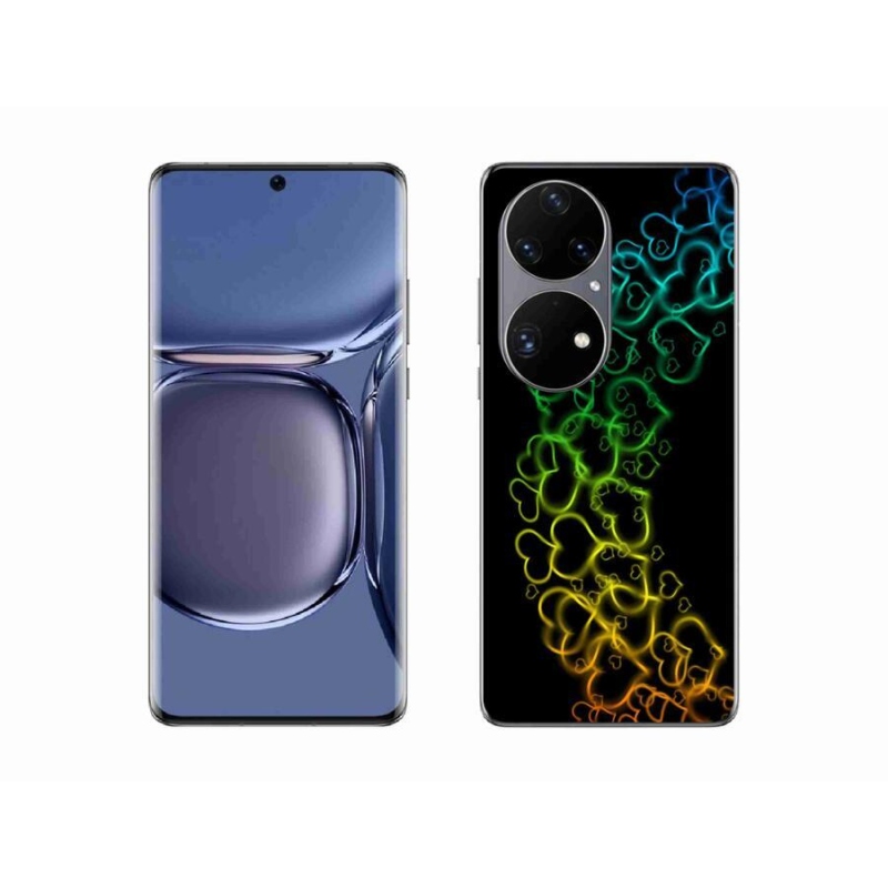 Gelový kryt mmCase na mobil Huawei P50 Pro - barevná srdíčka