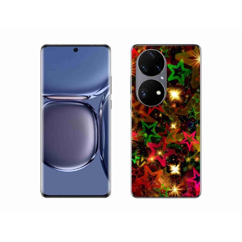 Gelový kryt mmCase na mobil Huawei P50 Pro - barevné hvězdičky