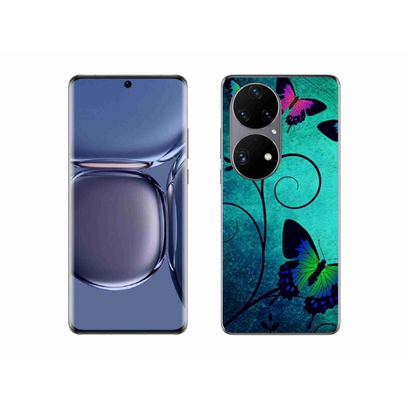 Gelový kryt mmCase na mobil Huawei P50 Pro - barevní motýli