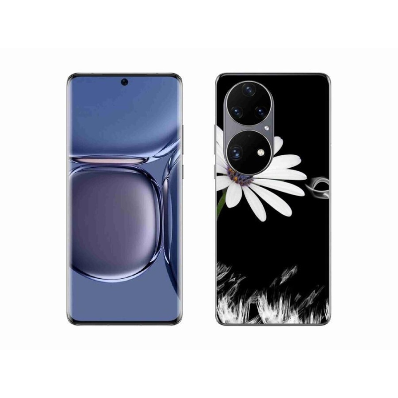 Gelový kryt mmCase na mobil Huawei P50 Pro - bílá květina