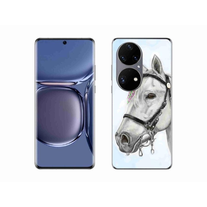 Gelový kryt mmCase na mobil Huawei P50 Pro - bílý kůň 1