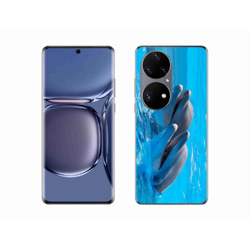 Gelový kryt mmCase na mobil Huawei P50 Pro - delfíni