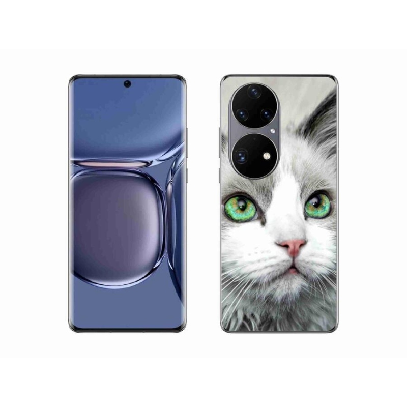 Gelový kryt mmCase na mobil Huawei P50 Pro - kočičí pohled