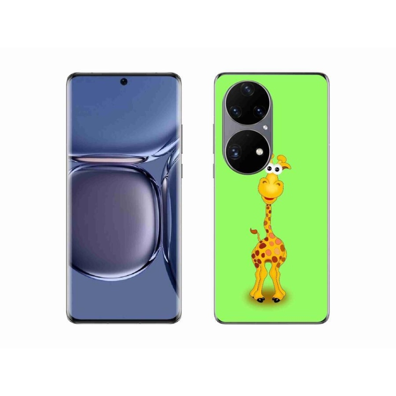 Gelový kryt mmCase na mobil Huawei P50 Pro - kreslená žirafa
