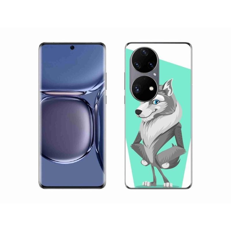 Gelový kryt mmCase na mobil Huawei P50 Pro - kreslený vlk