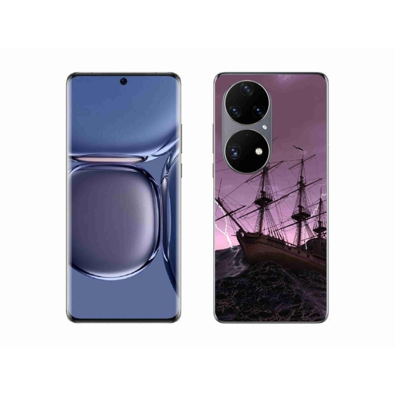 Gelový kryt mmCase na mobil Huawei P50 Pro - loď v bouři