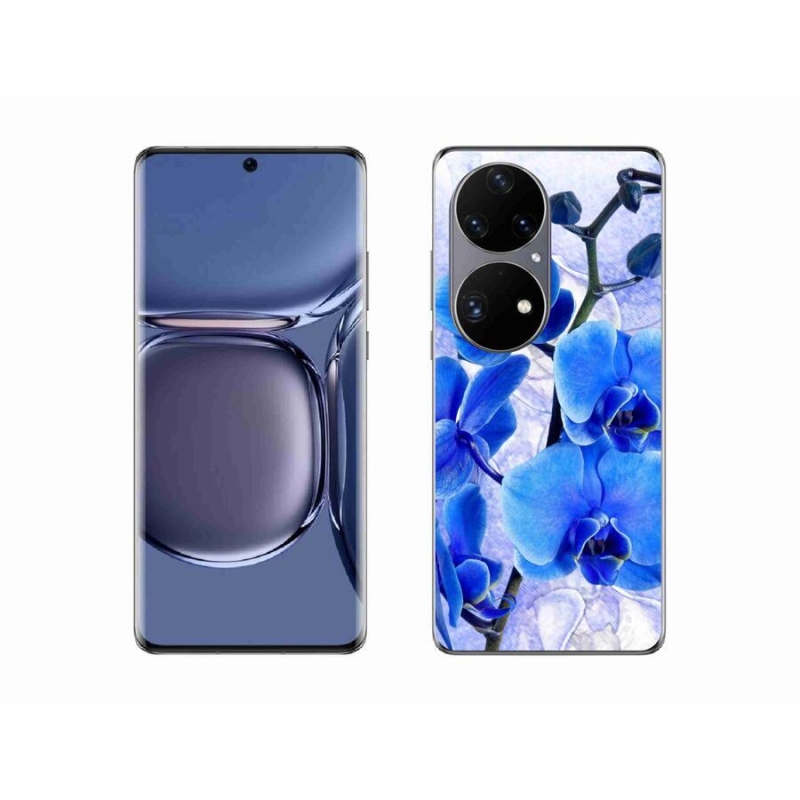 Gelový kryt mmCase na mobil Huawei P50 Pro - modré květy