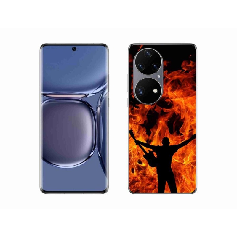 Gelový kryt mmCase na mobil Huawei P50 Pro - muzikant a oheň