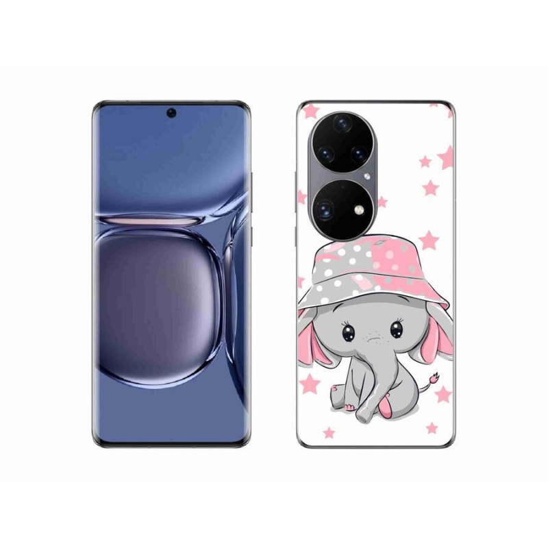 Gelový kryt mmCase na mobil Huawei P50 Pro - růžový slon