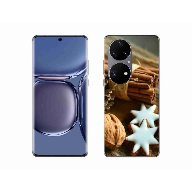 Gelový kryt mmCase na mobil Huawei P50 Pro - skořice a perníčky