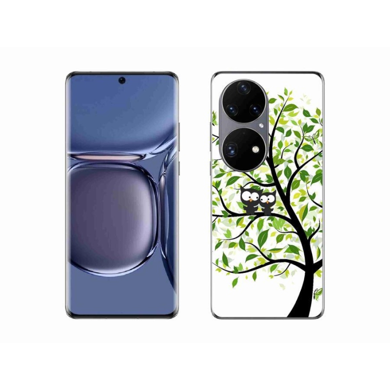 Gelový kryt mmCase na mobil Huawei P50 Pro - sovičky na stromě