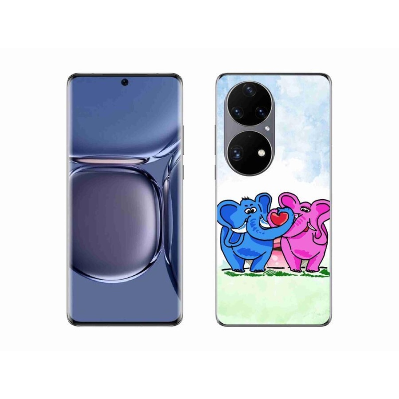Gelový kryt mmCase na mobil Huawei P50 Pro - zamilovaní sloni
