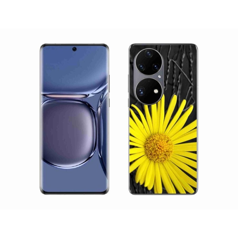 Gelový kryt mmCase na mobil Huawei P50 Pro - žlutá květina