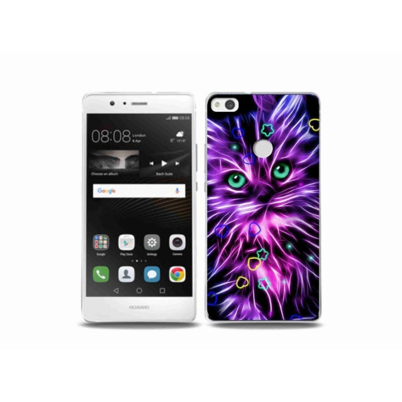 Gelový kryt mmCase na mobil Huawei P9 Lite (2017) - abstraktní kočka
