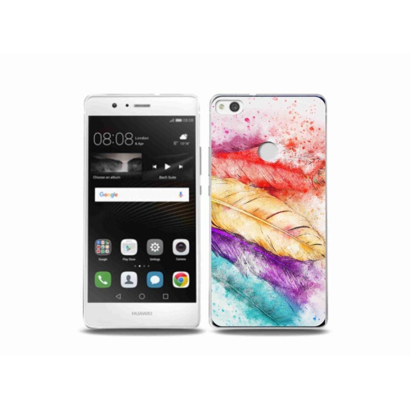 Gelový kryt mmCase na mobil Huawei P9 Lite (2017) - barevné peří