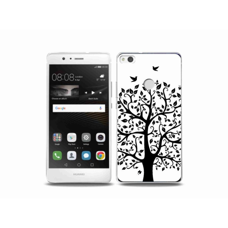 Gelový kryt mmCase na mobil Huawei P9 Lite (2017) - černobílý strom