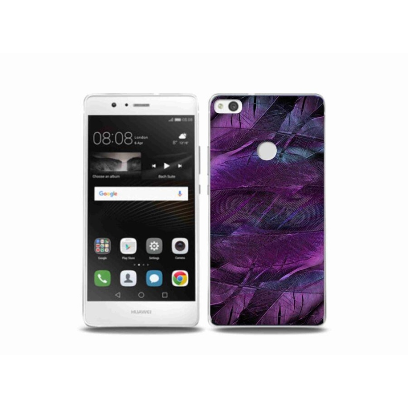 Gelový kryt mmCase na mobil Huawei P9 Lite (2017) - fialová pírka