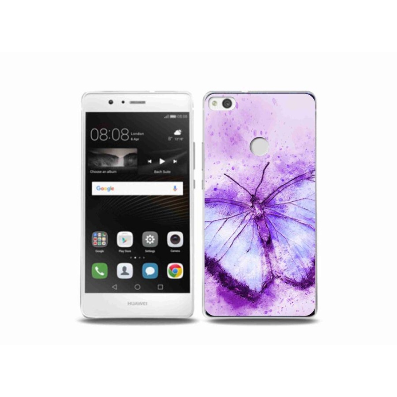 Gelový kryt mmCase na mobil Huawei P9 Lite (2017) - fialový motýl