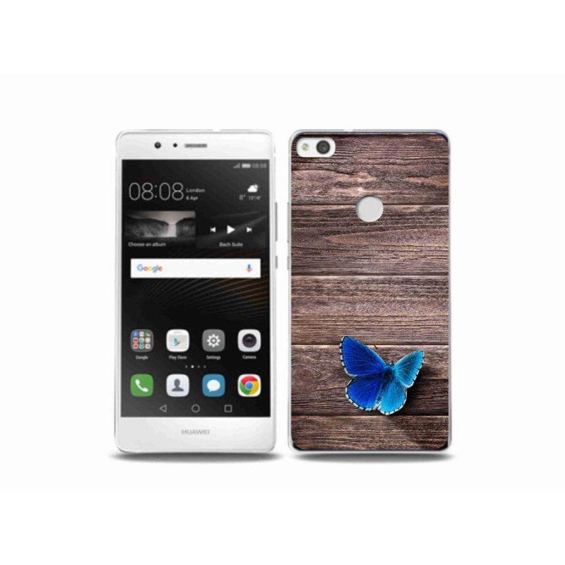 Gelový kryt mmCase na mobil Huawei P9 Lite (2017) - modrý motýl 1