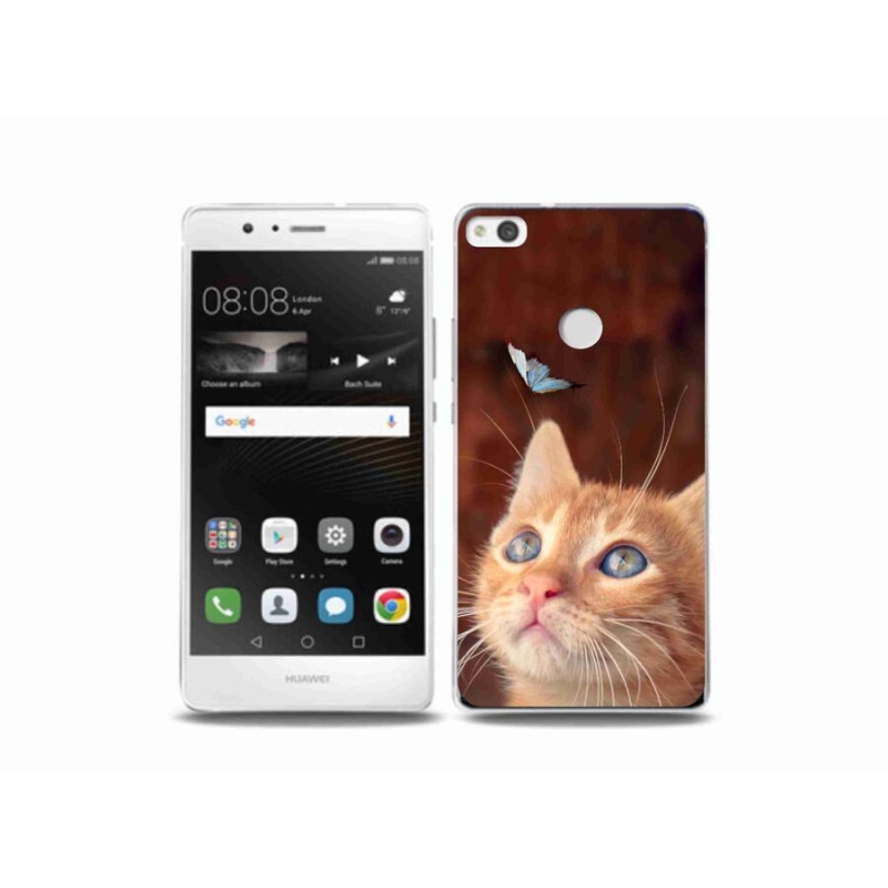 Gelový kryt mmCase na mobil Huawei P9 Lite (2017) - motýl a kotě