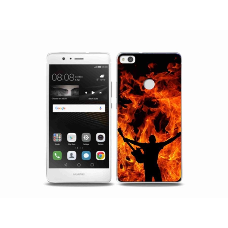 Gelový kryt mmCase na mobil Huawei P9 Lite (2017) - muzikant a oheň
