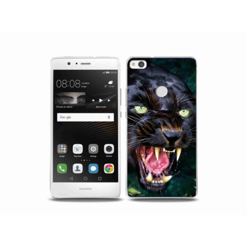 Gelový kryt mmCase na mobil Huawei P9 Lite (2017) - rozzuřený černý panter