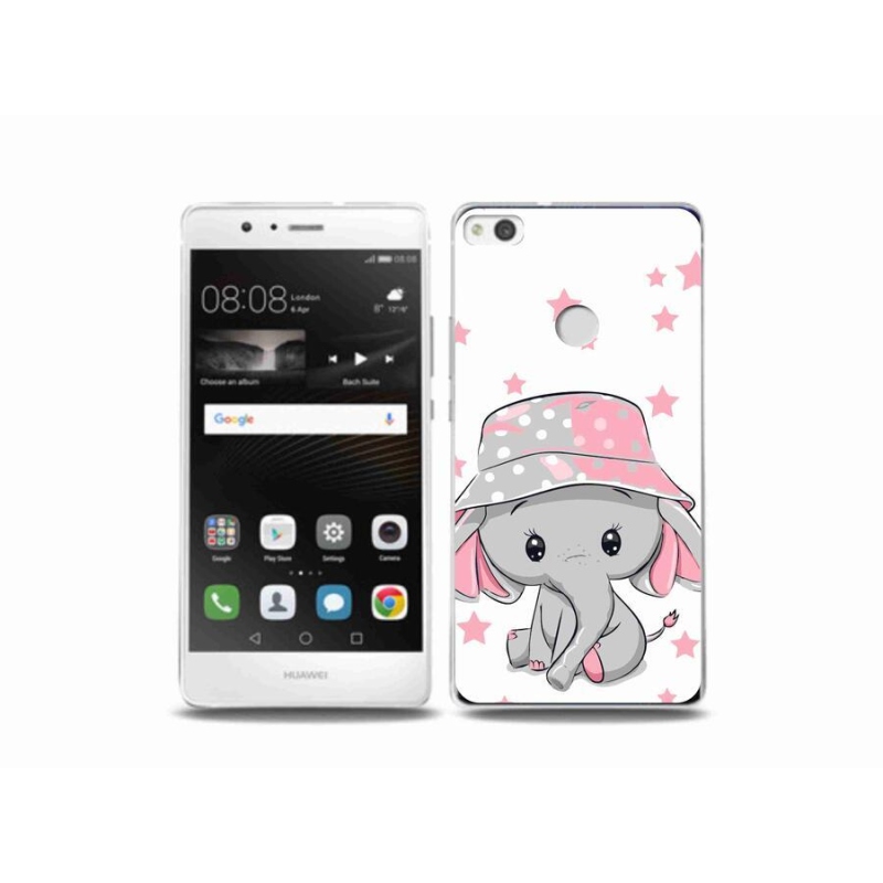 Gelový kryt mmCase na mobil Huawei P9 Lite (2017) - růžový slon