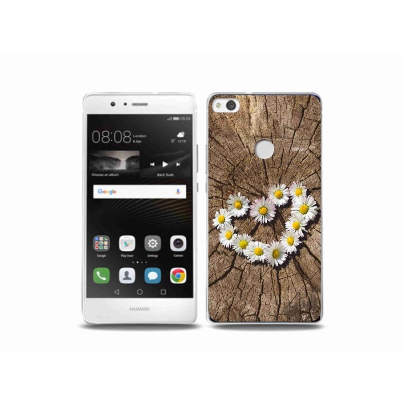 Gelový kryt mmCase na mobil Huawei P9 Lite (2017) - srdce z kopretin