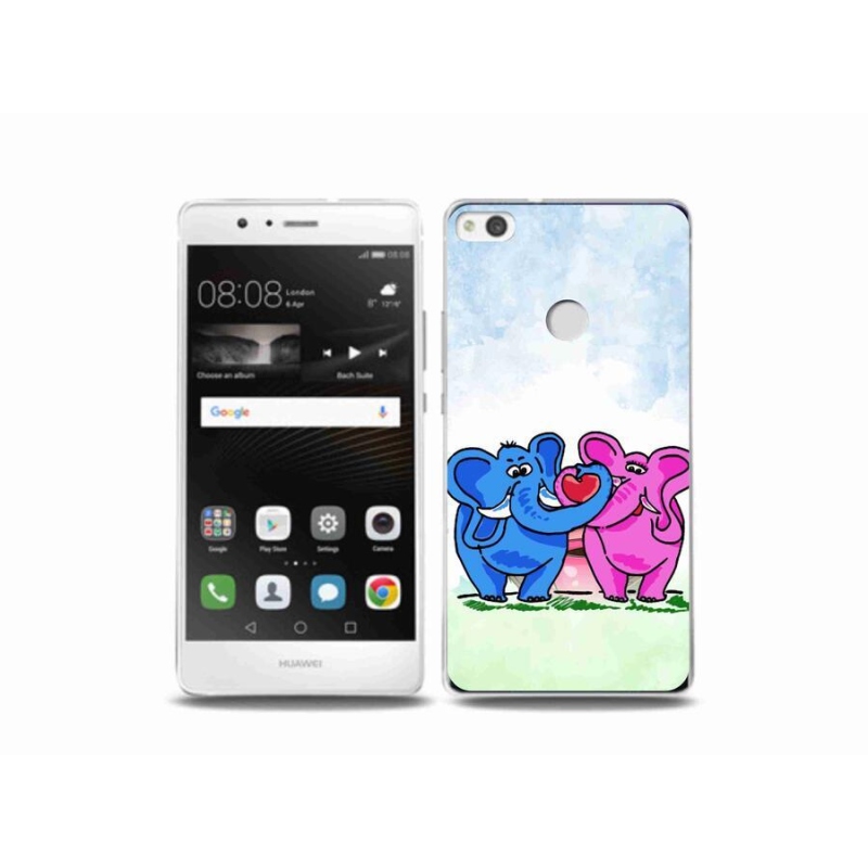 Gelový kryt mmCase na mobil Huawei P9 Lite (2017) - zamilovaní sloni